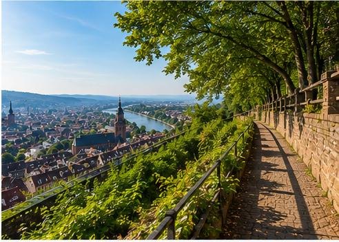 Uferpromenade am Neckar in Heidelberg